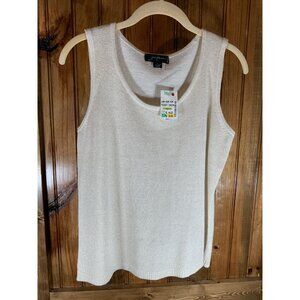 Josephine Sleeveless Sweater Petite Large Sparkle Cream Color